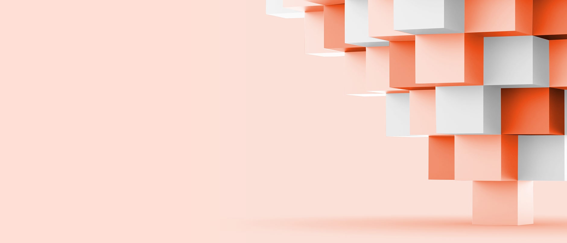 peach and gray blocks on a peach background