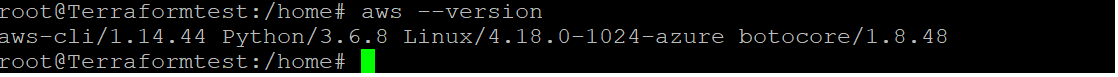 root@Terraformtest:/home# aws --version