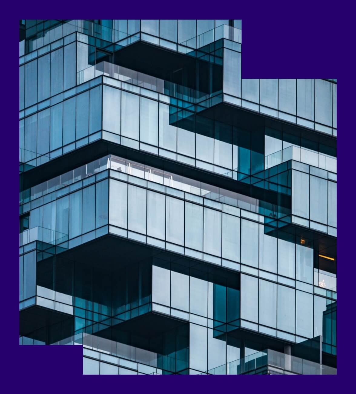 Building Picture with Dark blue Background