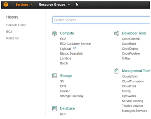 AWS new volume setup resource group section AWS Resource Groups section