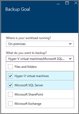 backup goals azure backup server