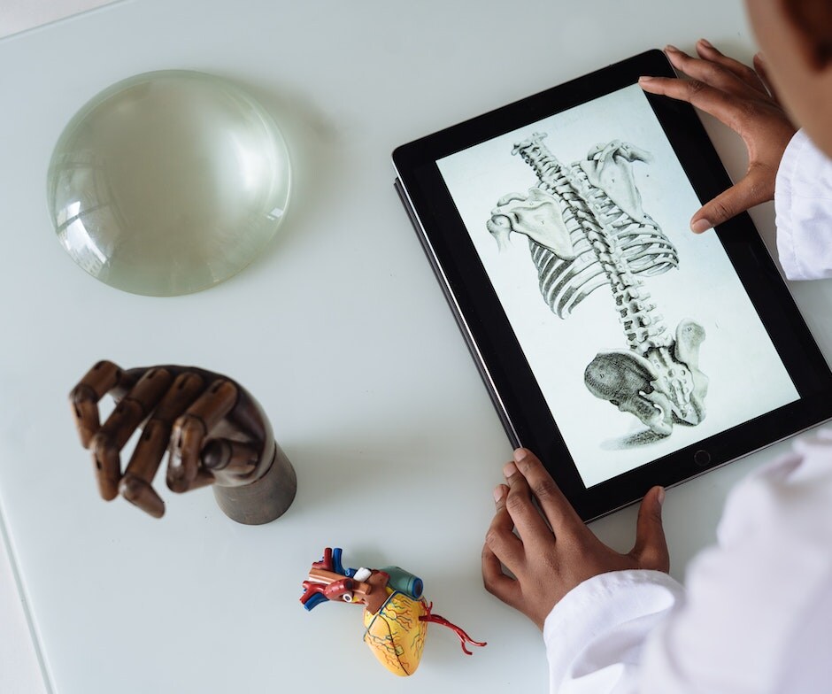 skeleton image and hand art on the table