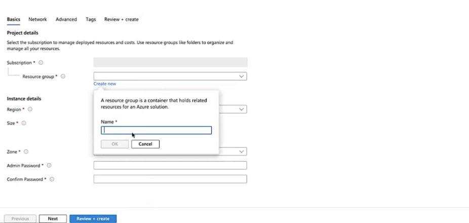 Completing the steps to deploy a Cloud Volumes ONTAP Freemium instance in Azure