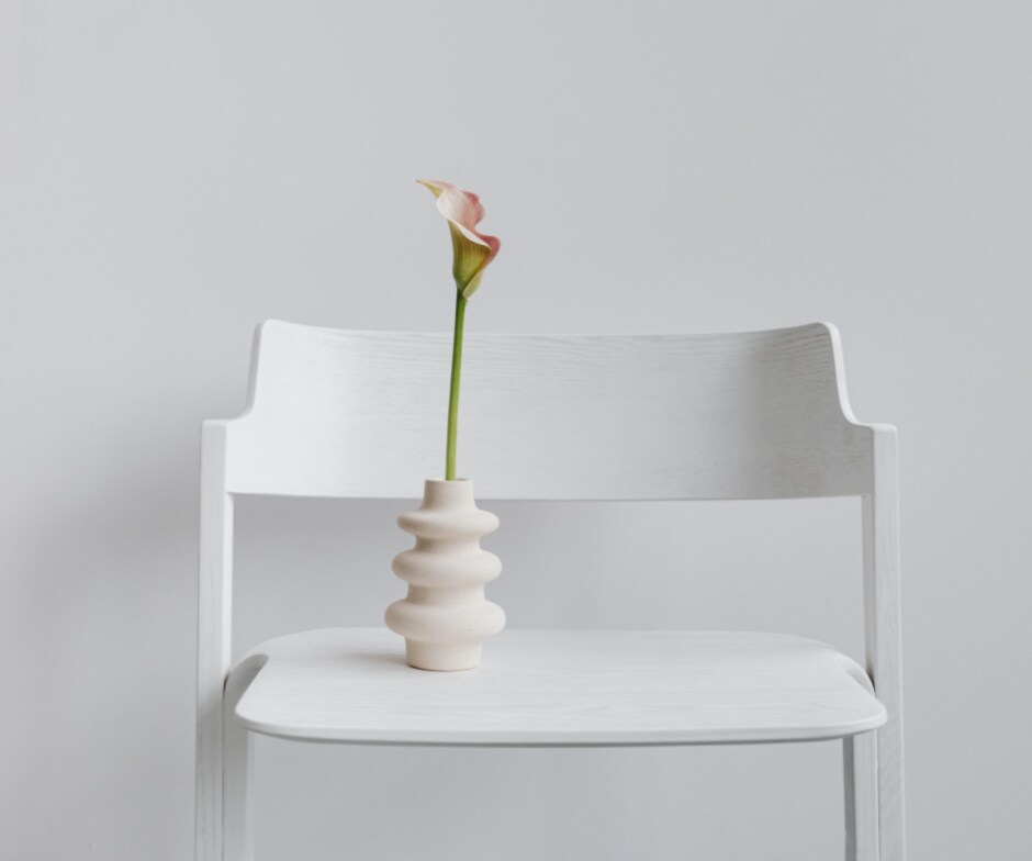 vase on a chair